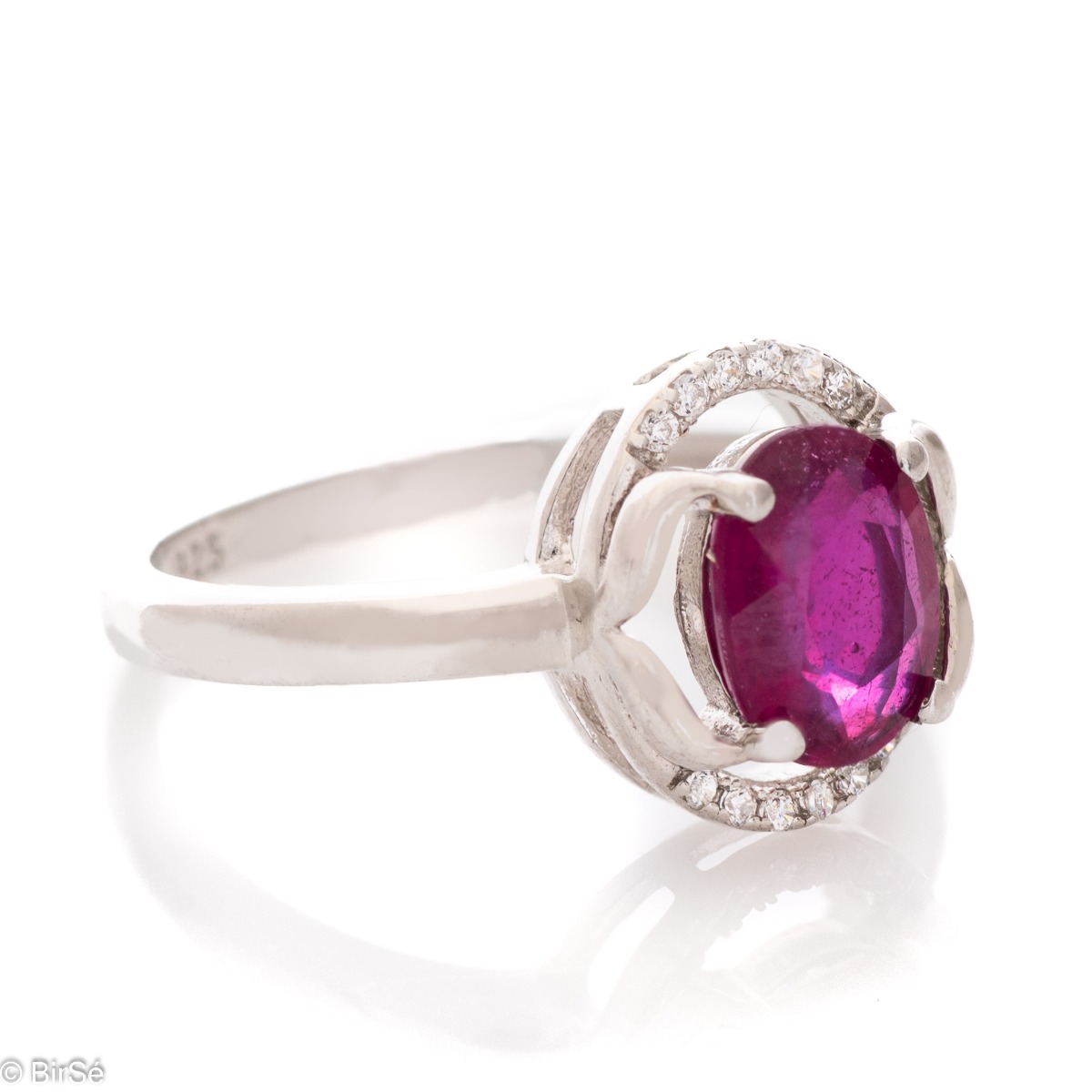 Silver Ring - Natural Ruby 1,06 ct.