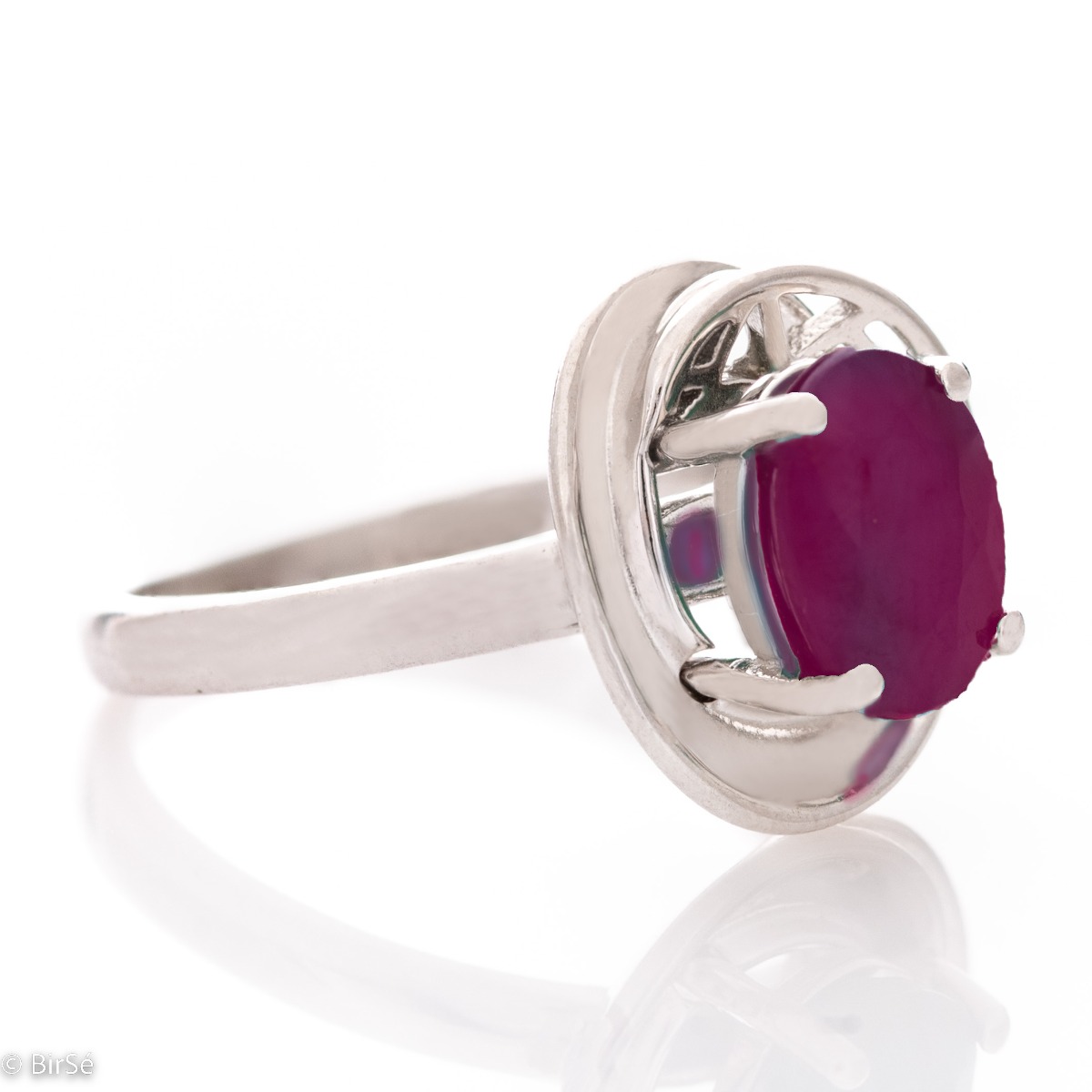 Silver Ring - Natural Ruby 1,55 ct.