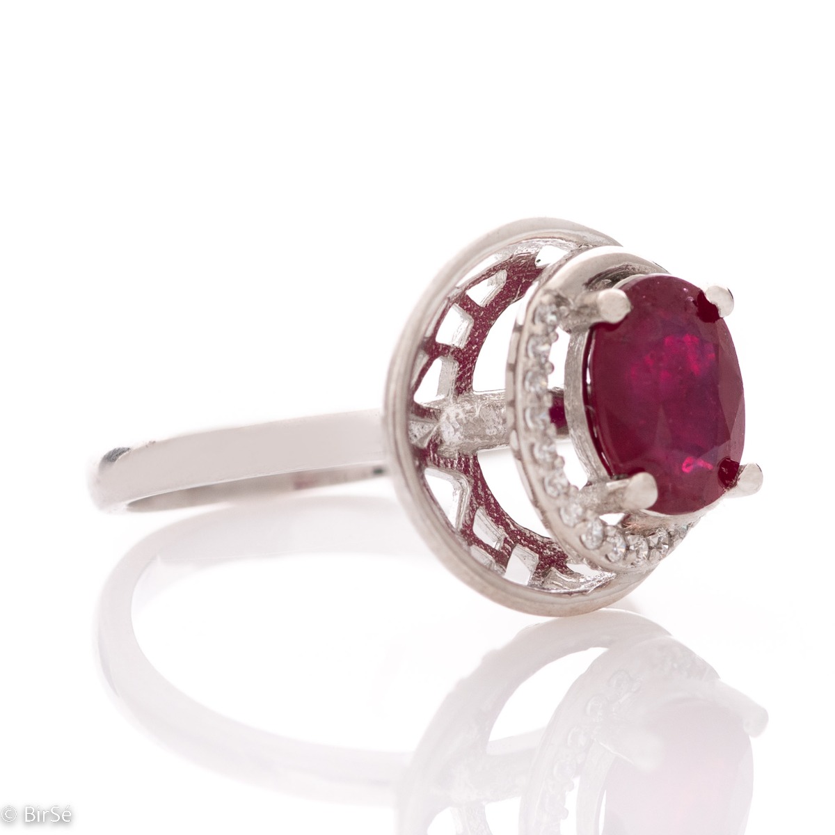 Silver Ring - Natural Ruby 1,55 ct.