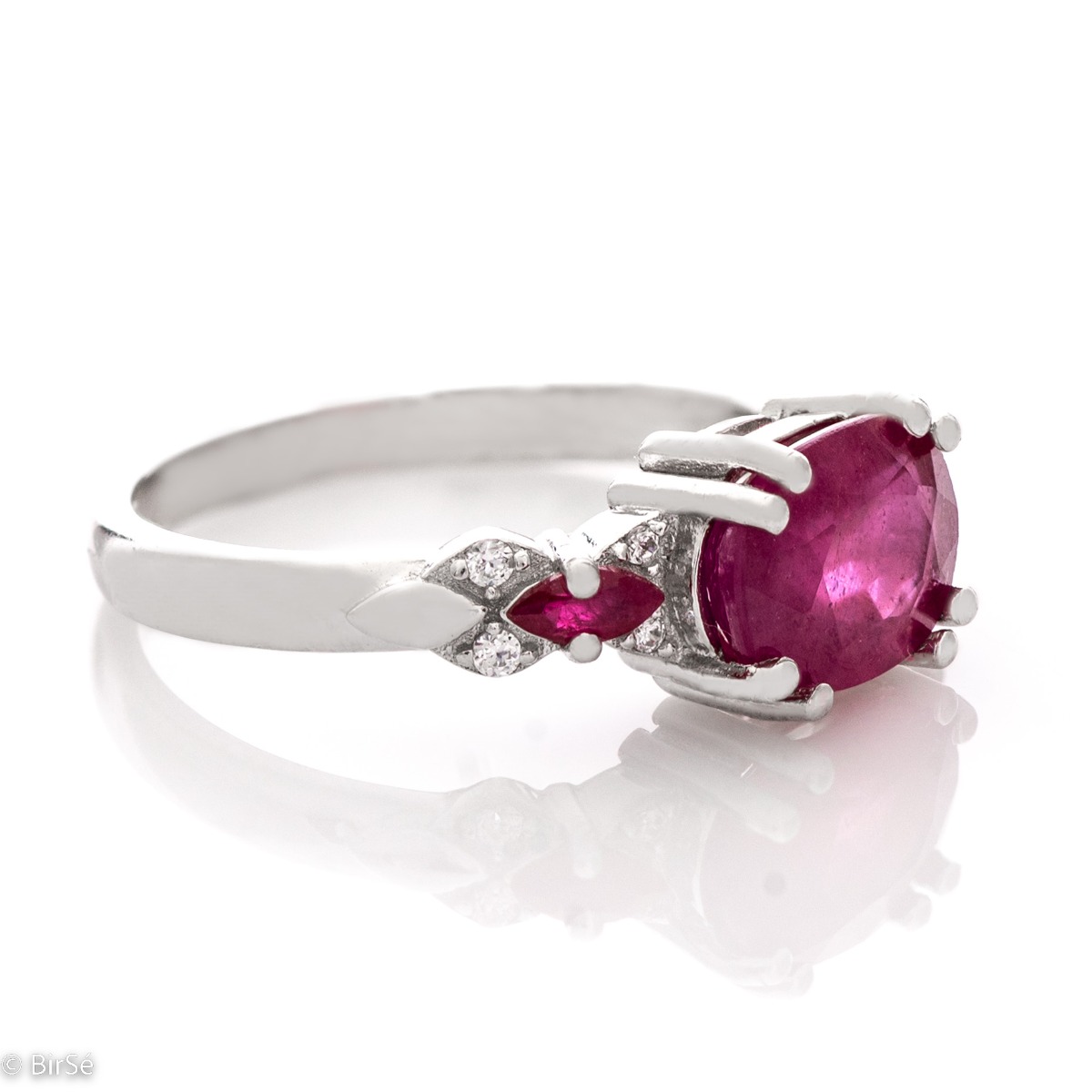 Silver ring - Natural Ruby 2,46 ct.