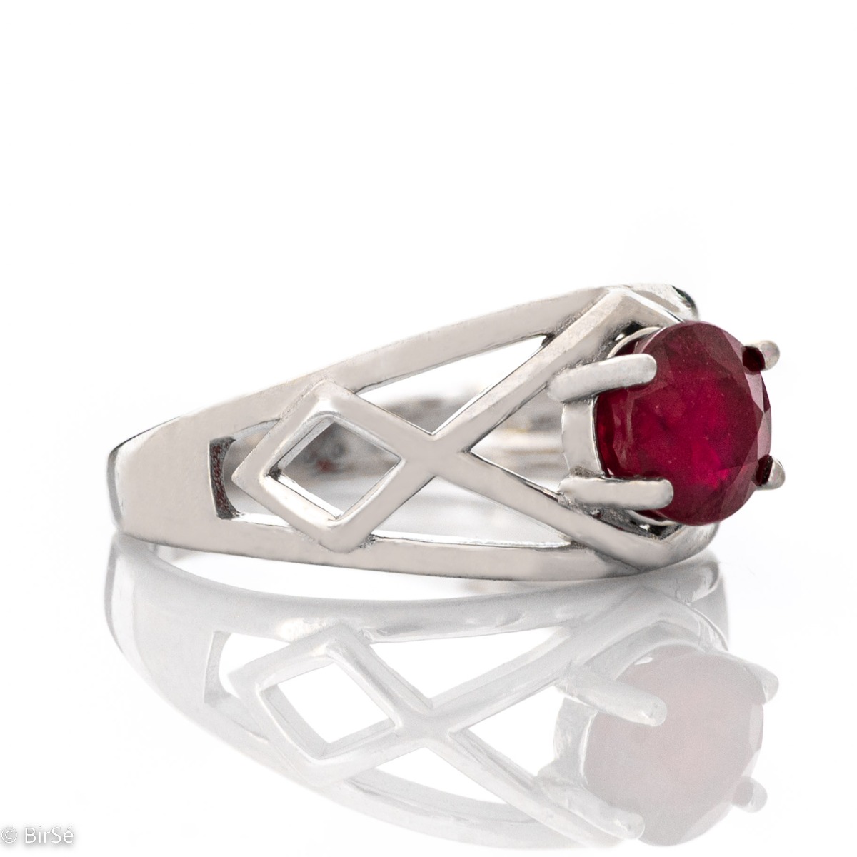 Silver Ring - Natural Ruby 1,05 ct.