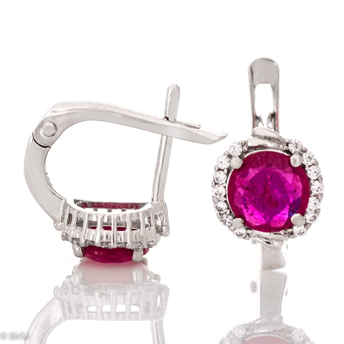 Silver earrings - Natural Ruby 4,50 ct.