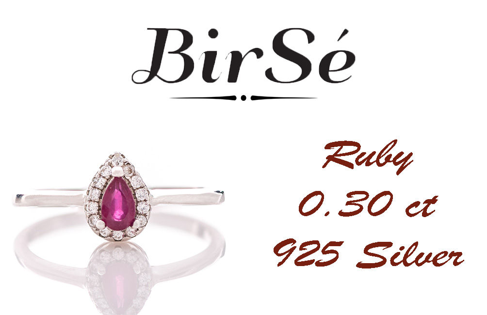 Silver Ring - Natural Ruby 0,30 ct.