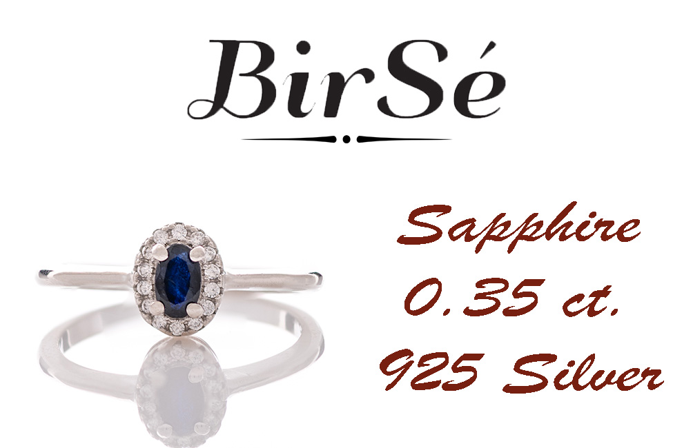 Silver ring - Natural Sapphire 0,35 ct.