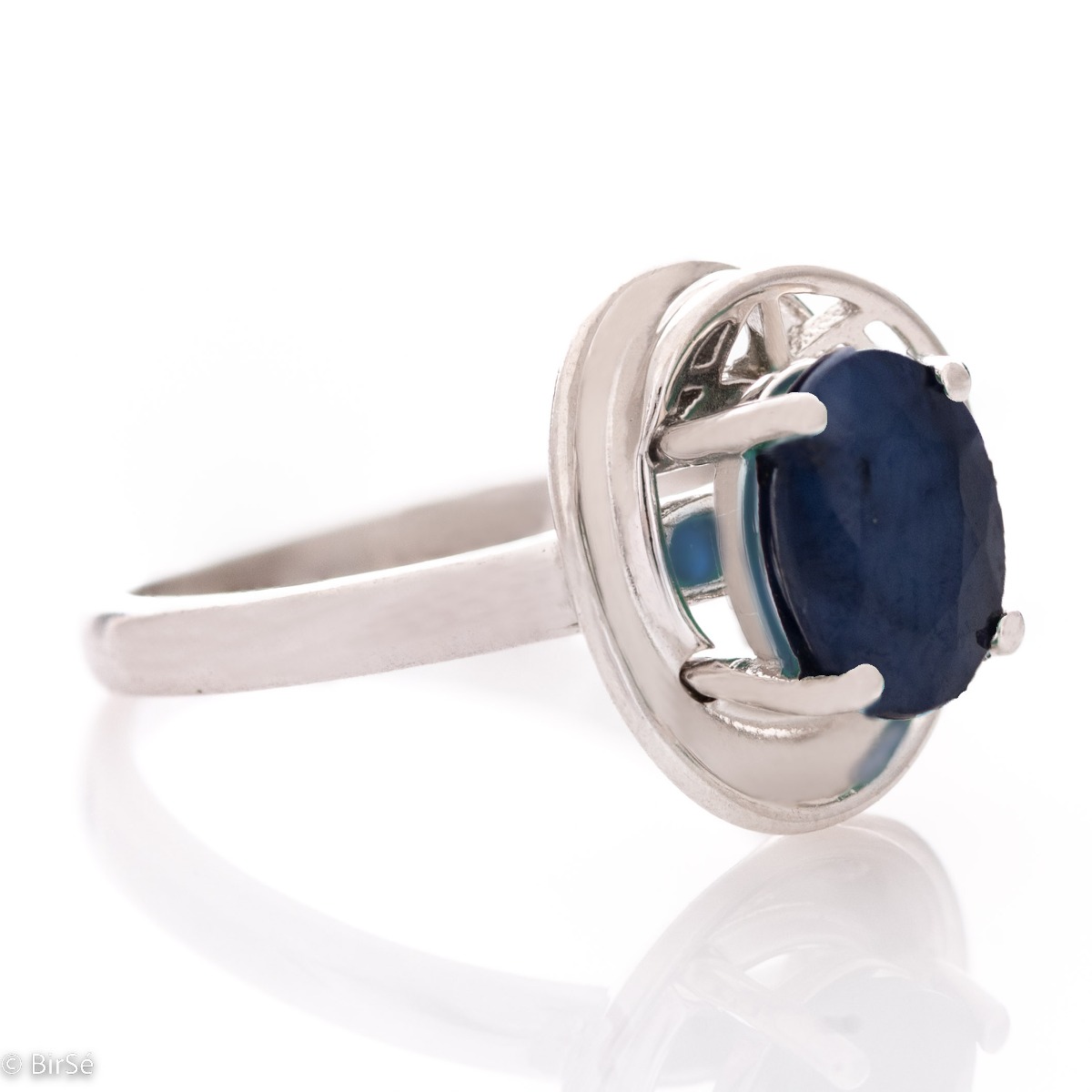 Silver ring - Natural Sapphire 1,55 ct.