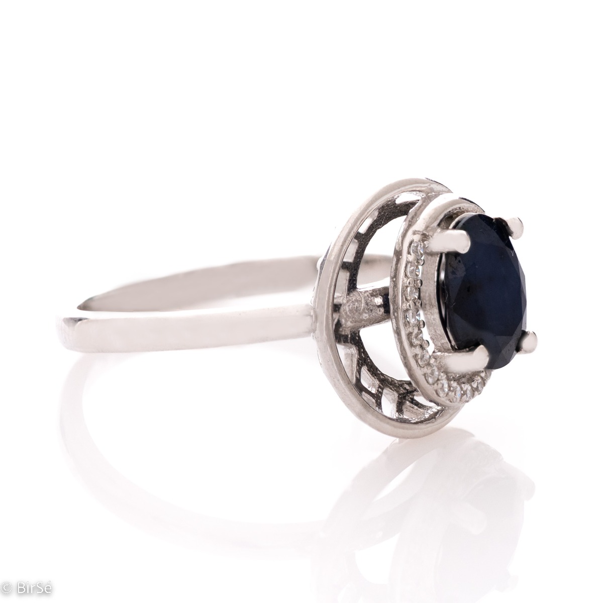 Silver ring - Natural Sapphire 1,55 ct.