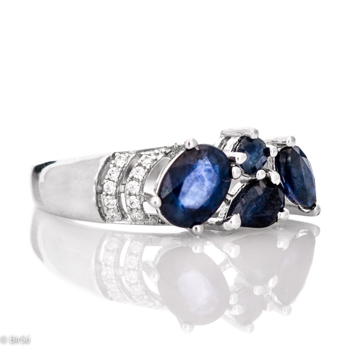 Silver ring - Natural Sapphire 1,80 ct.