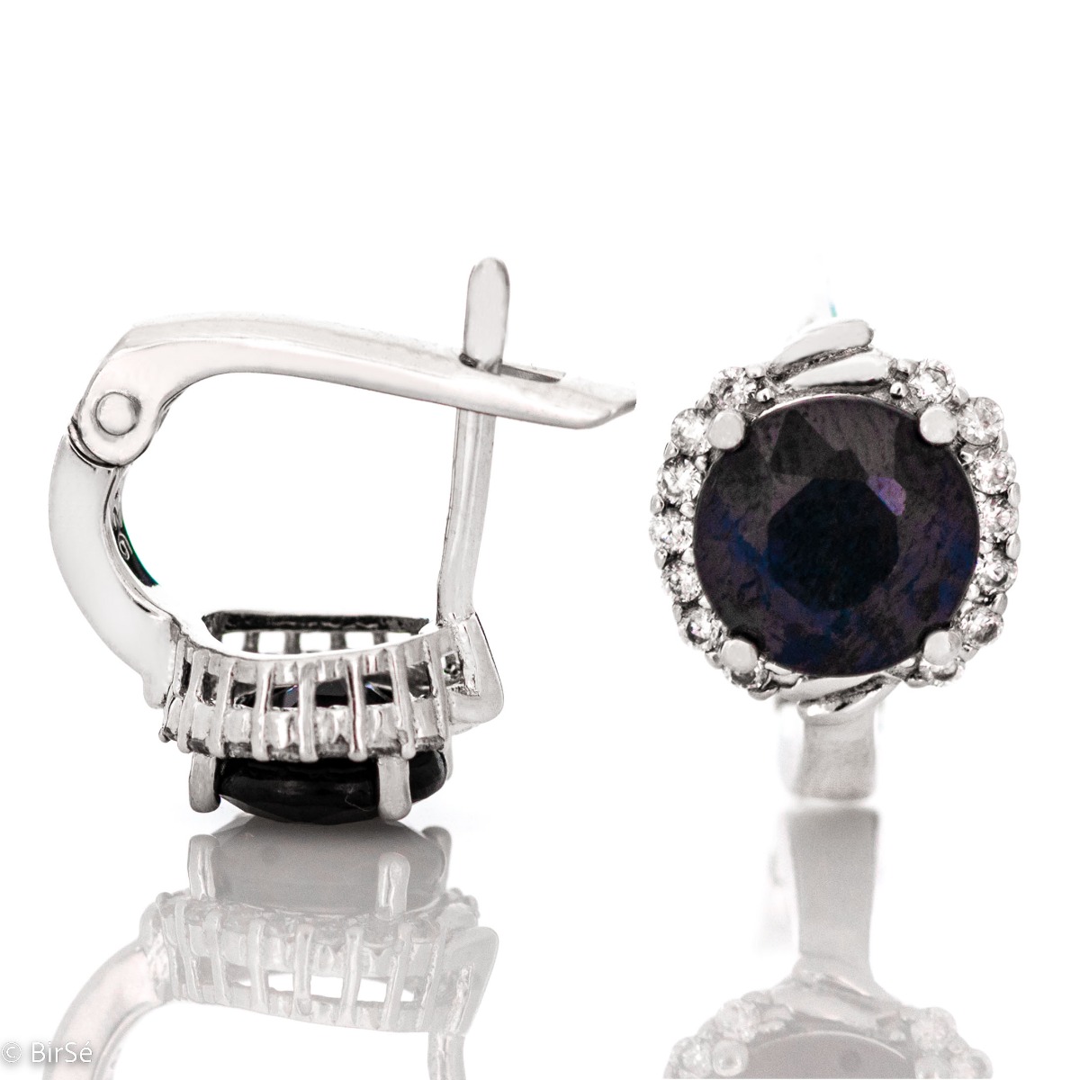 Silver earrings - Natural Sapphire 4,50 ct.