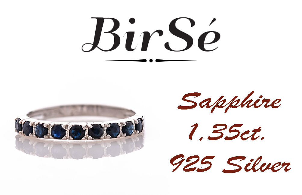 Silver Ring - Natural Sapphire 1,35 ct.