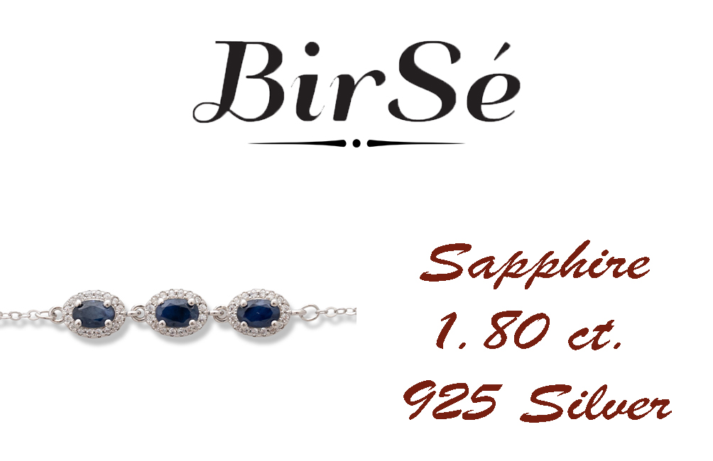 Silver Bracelet with Natural Sapphire