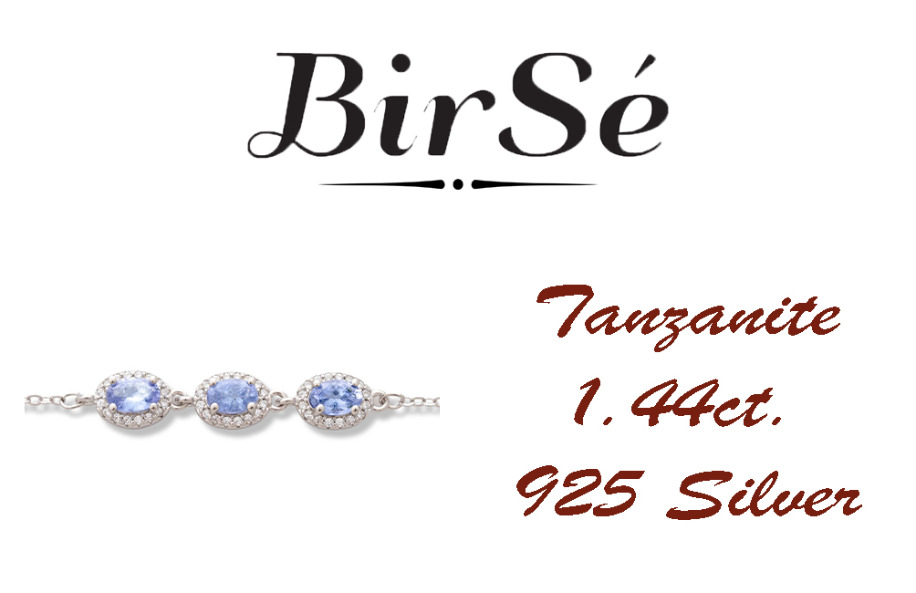 Elegant women's bracelet in soft silver with natural tanzanite stones, decorated with exquisite and subtle elements and sparkling zircons. The bracelet has an extension, for greater convenience when adjusting the length.