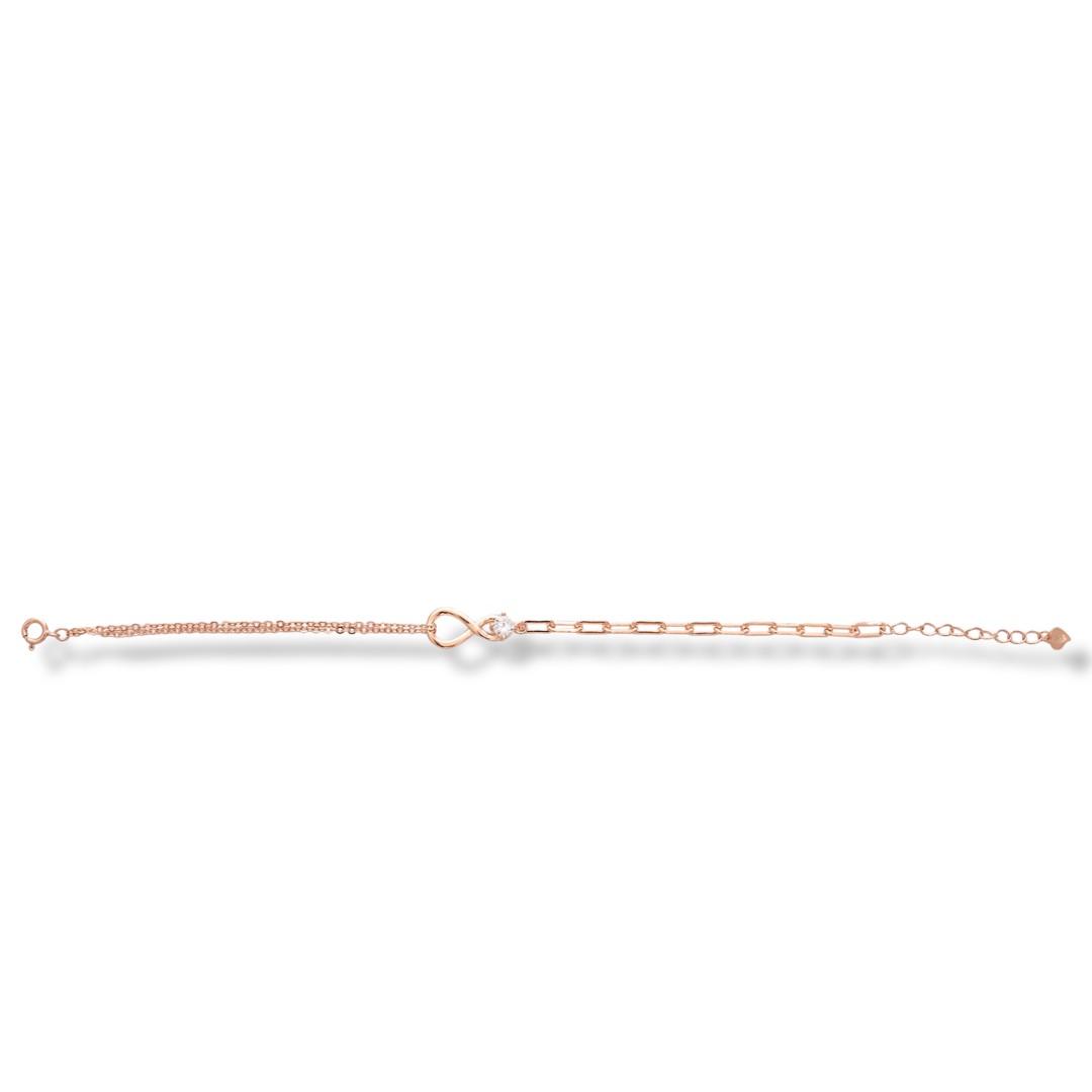 Rose Silver Infinity Bracelet 