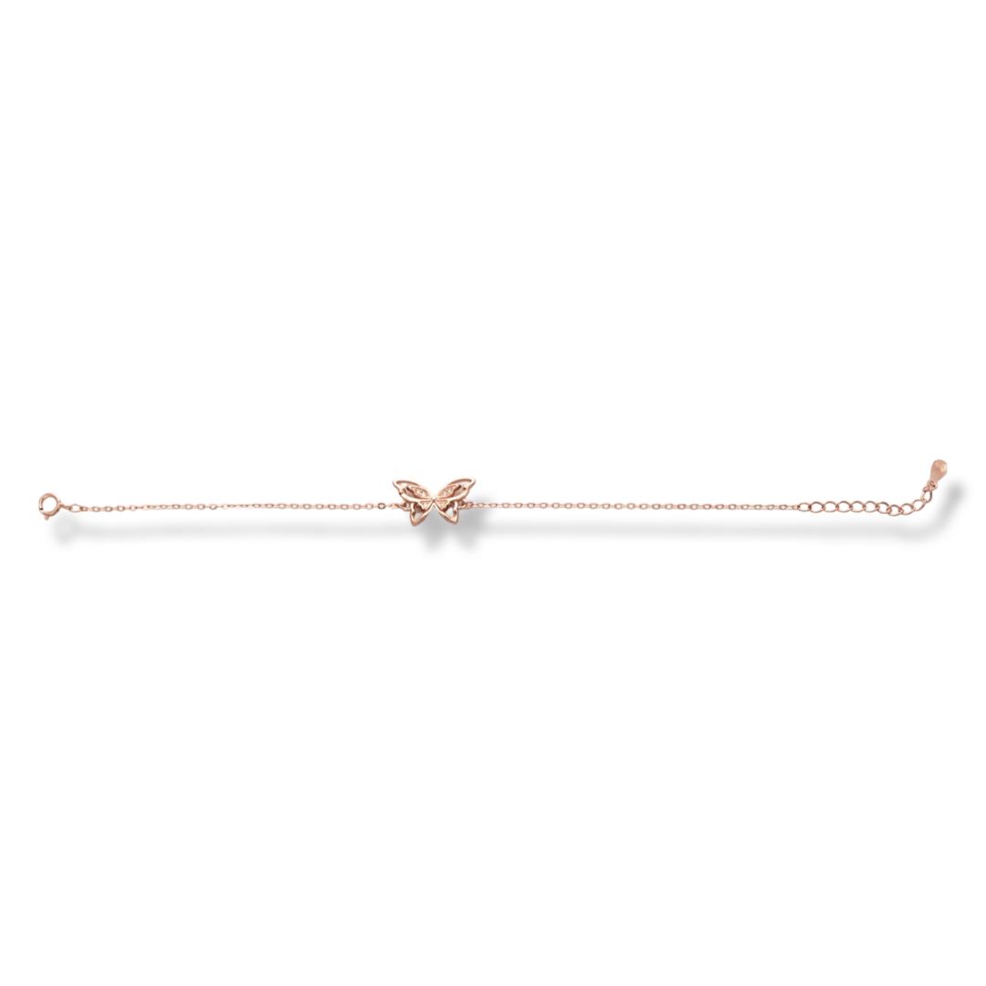 Silver bracelet - Pink Butterfly 