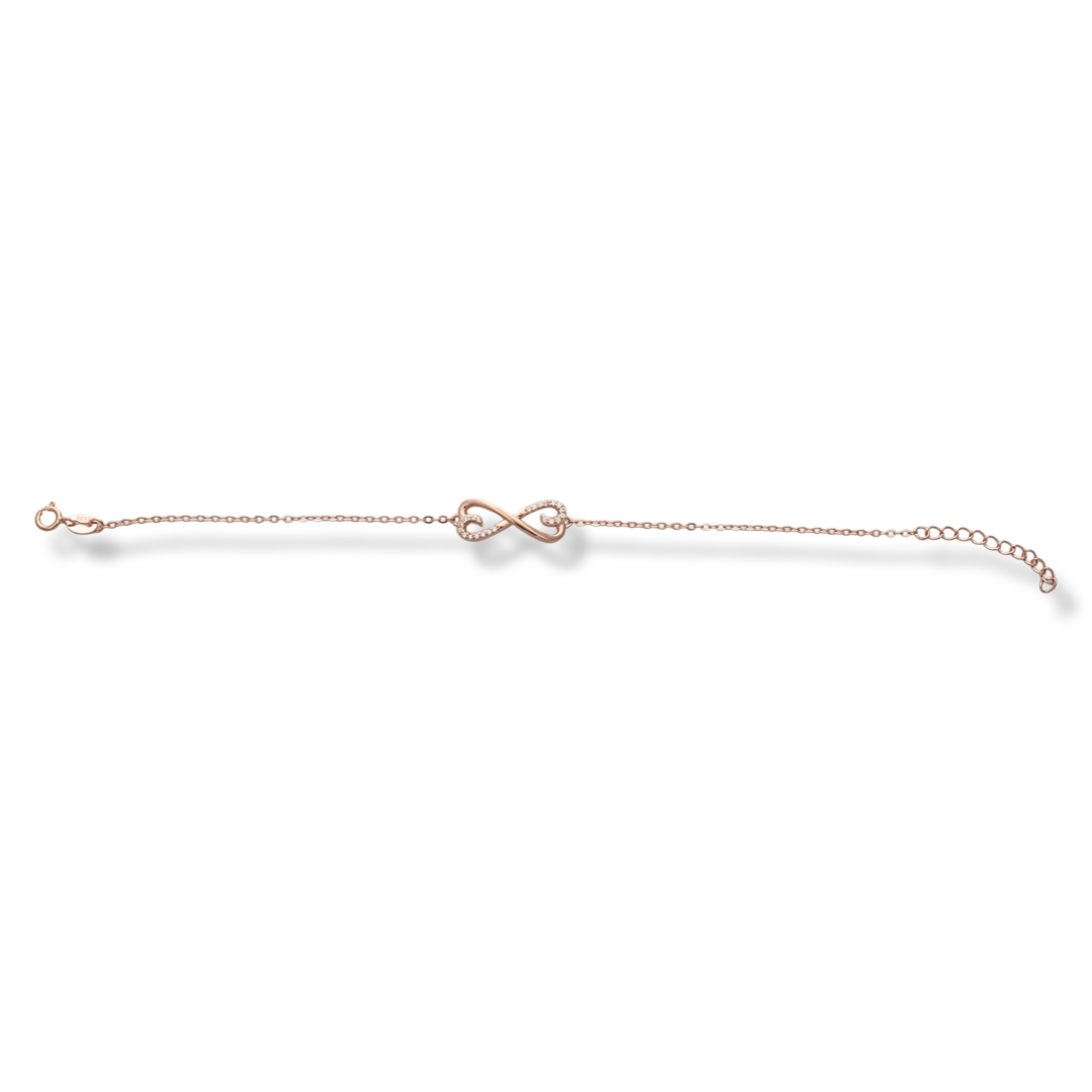 Rose Silver Infinity Bracelet 