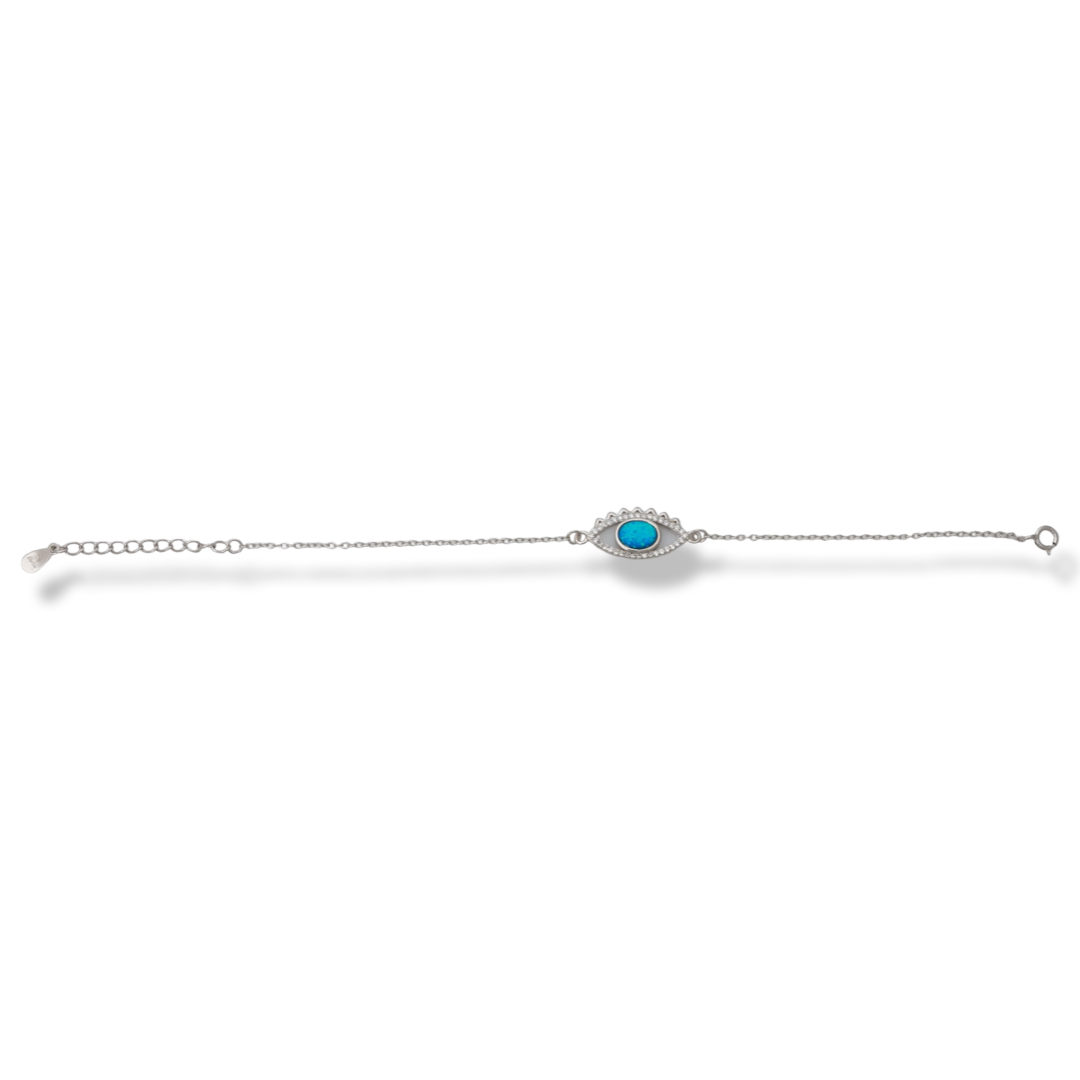 Silver Bracelet - Blue Eye with Zirconia