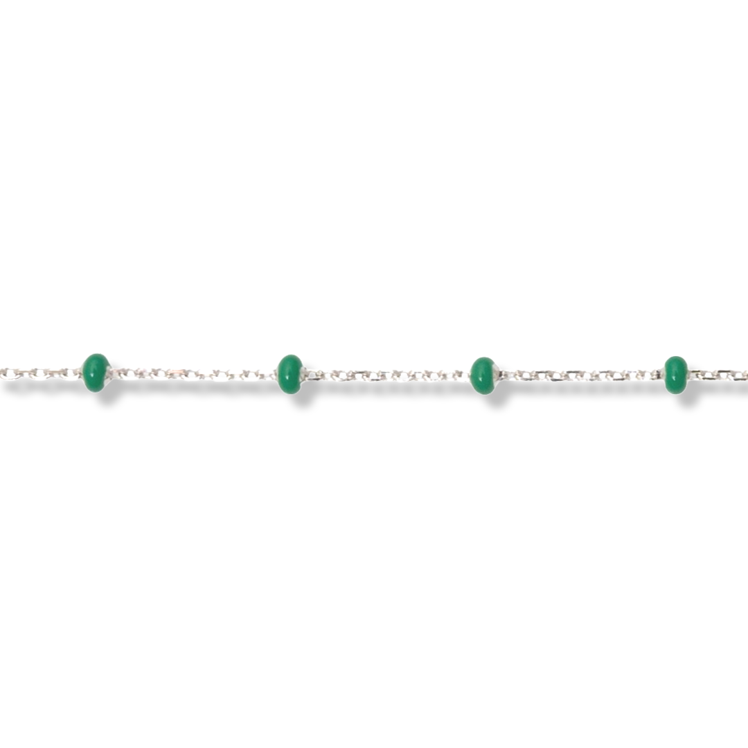 Silver Bracelet - Soft Green