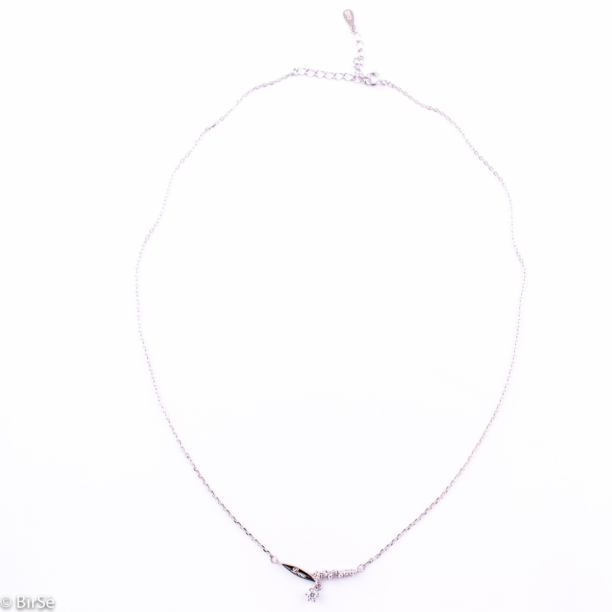 Gentle breeze - silver necklace, an offer for ladies. Stylish craftsmanship of fine mesh and undulating shapes woven into the endless dance of beauty.