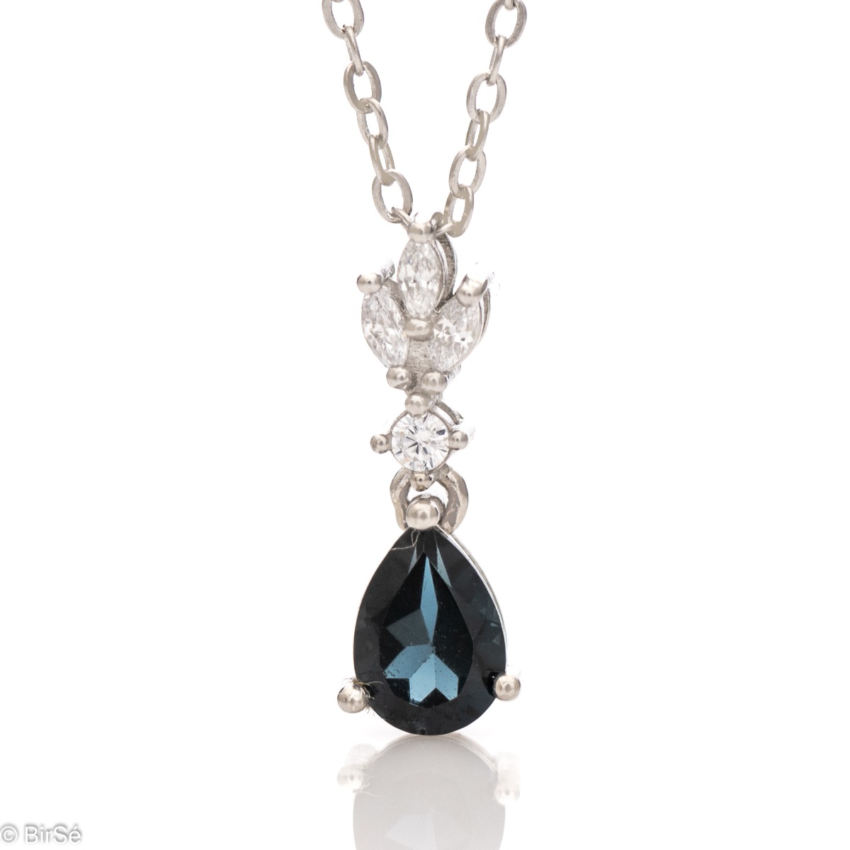 Gentle Ladies Necklace with Enchanting Drop-Shaped London Topaz 1,00 ct.