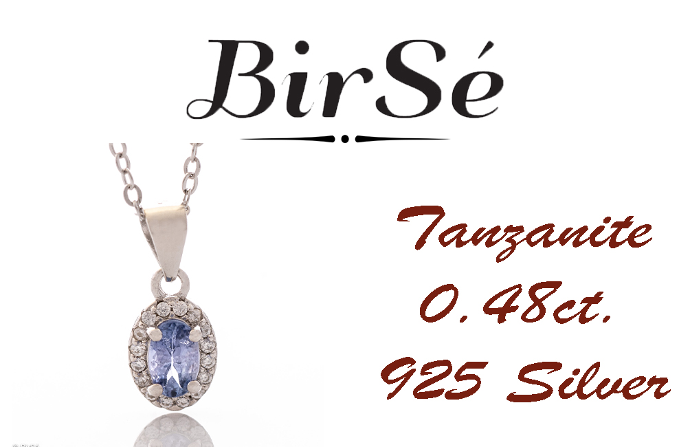 Silver necklace - Natural Tanzanite 0,48 ct.