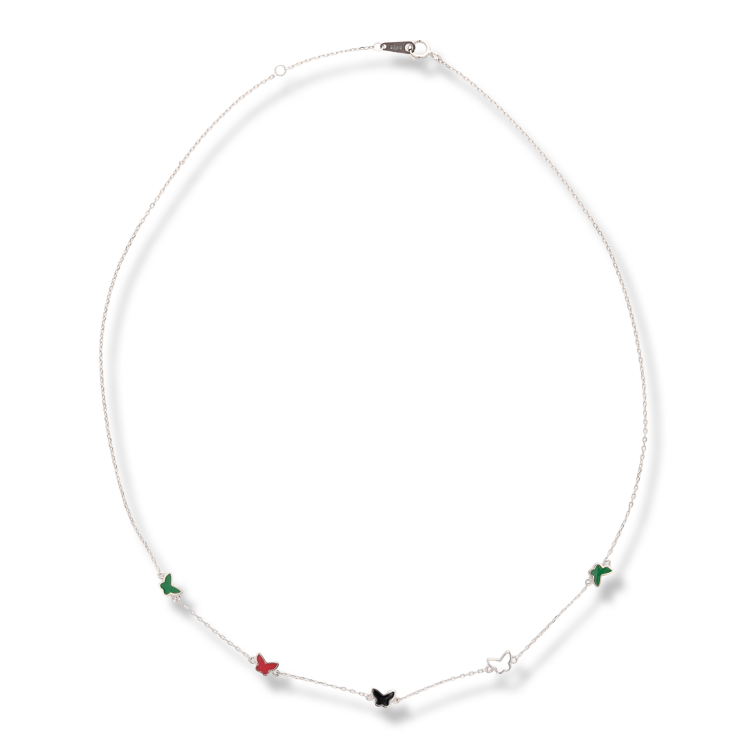 Guaranteed summer mood with the charming women's necklace made of fine rhodium silver, beautiful butterflies and colorful enamel. This is what BirSe offers you in its new silver collection.