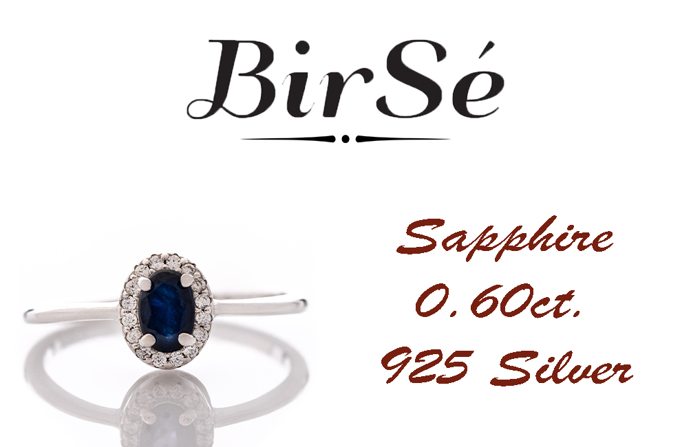 Silver ring - Natural Sapphire 0,60 ct.