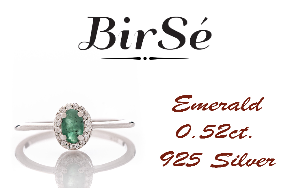 Silver Ring - Natural Emerald 0,52 ct.