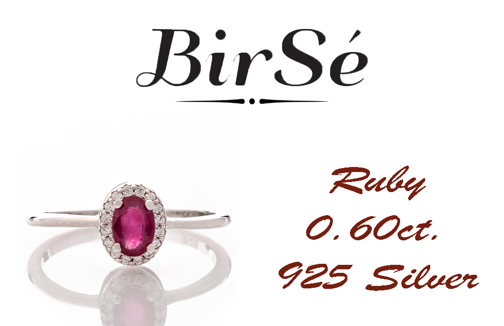 Silver Ring - Natural Ruby 0,60 ct.