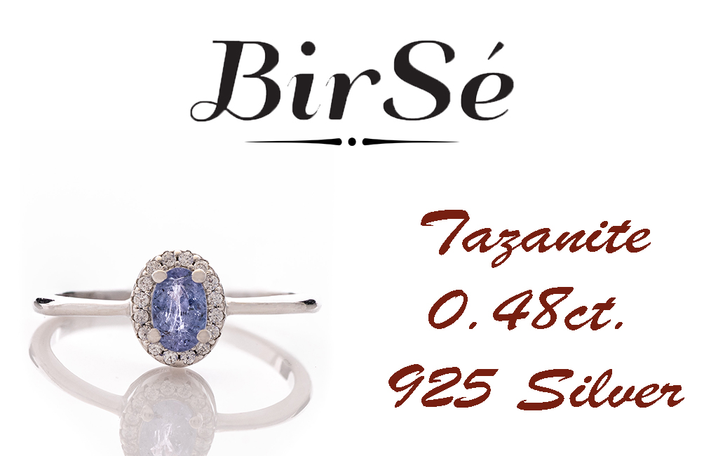 Silver ring - Natural Tanzanite 0,48 ct.