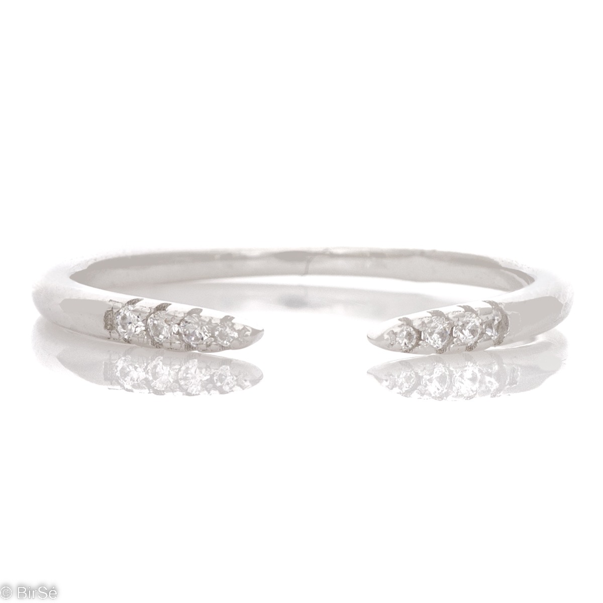 Delicately elegant silver ring with a spectacular look and sophisticated design. Stylish workmanship from a fine combination of rhodium-plated silver with delicate zircons. It is suitable for combining with silver jewelry with zircons.