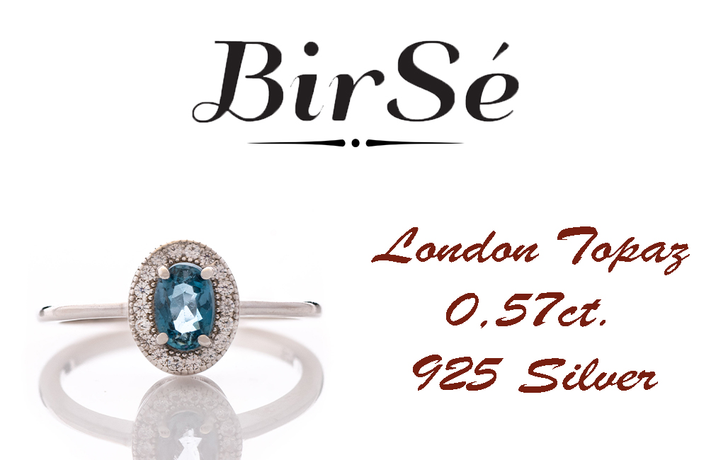 Silver Ring - Natural London Topaz 0,57 ct.