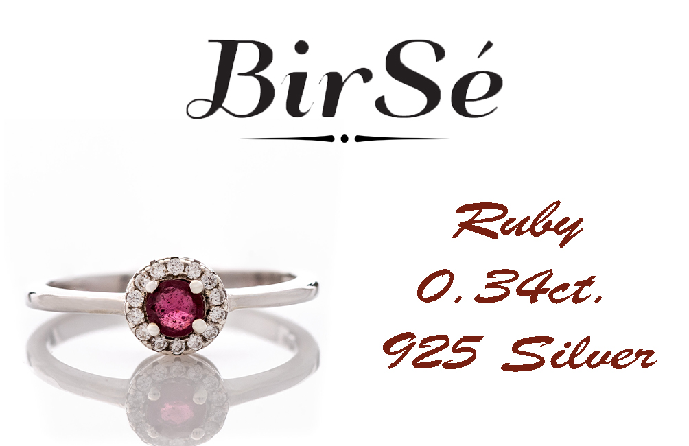 Silver Ring - Natural Ruby 0,34 ct.