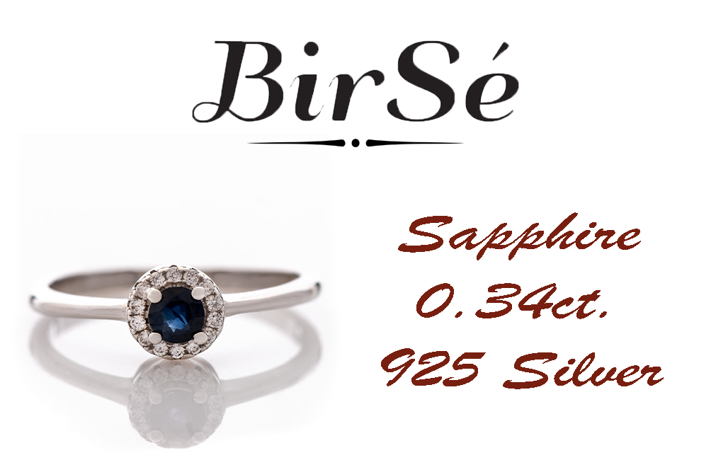 Silver ring - Natural Sapphire 0,34 ct.