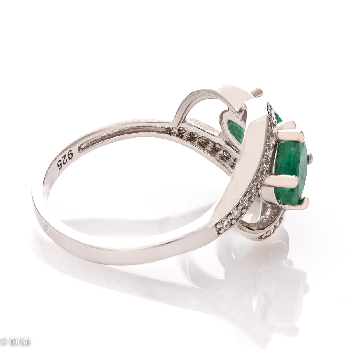 Silver Ring - Natural Emerald 0,50 ct.