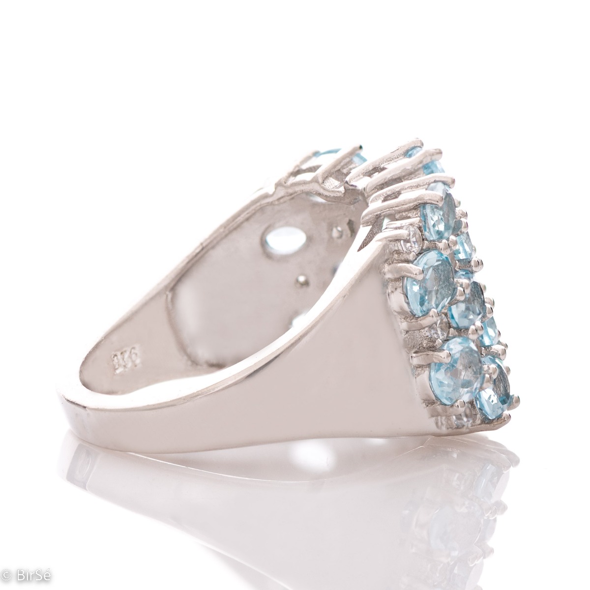 Silver Ring - Natural Blue Topaz 4,76 ct.