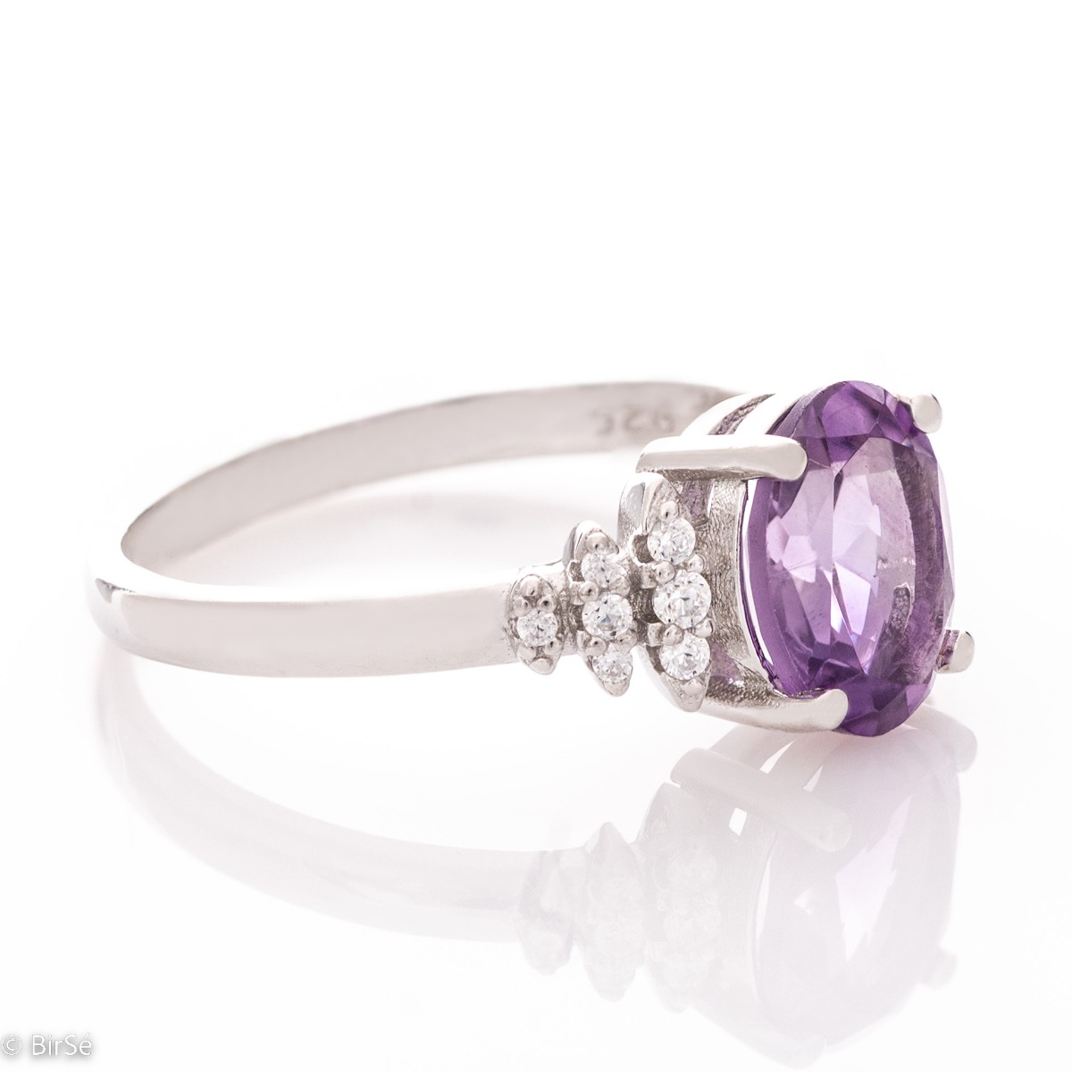 Silver ring - Natural Amethyst 1,25 ct.