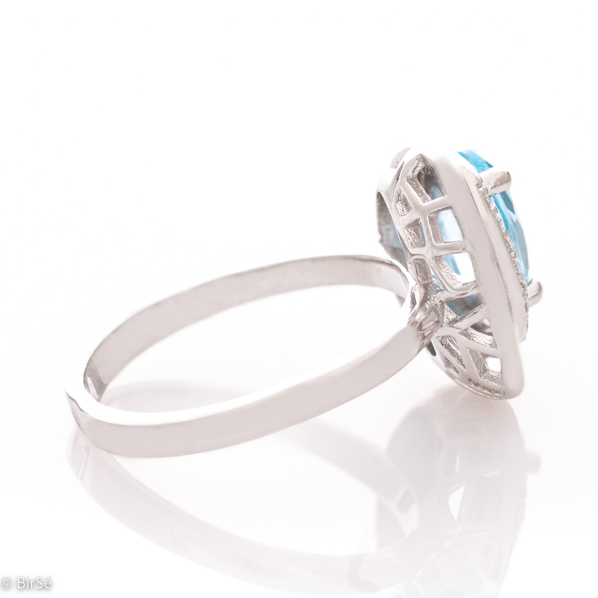 Silver ring - Natural Blue Topaz 1,60 ct.