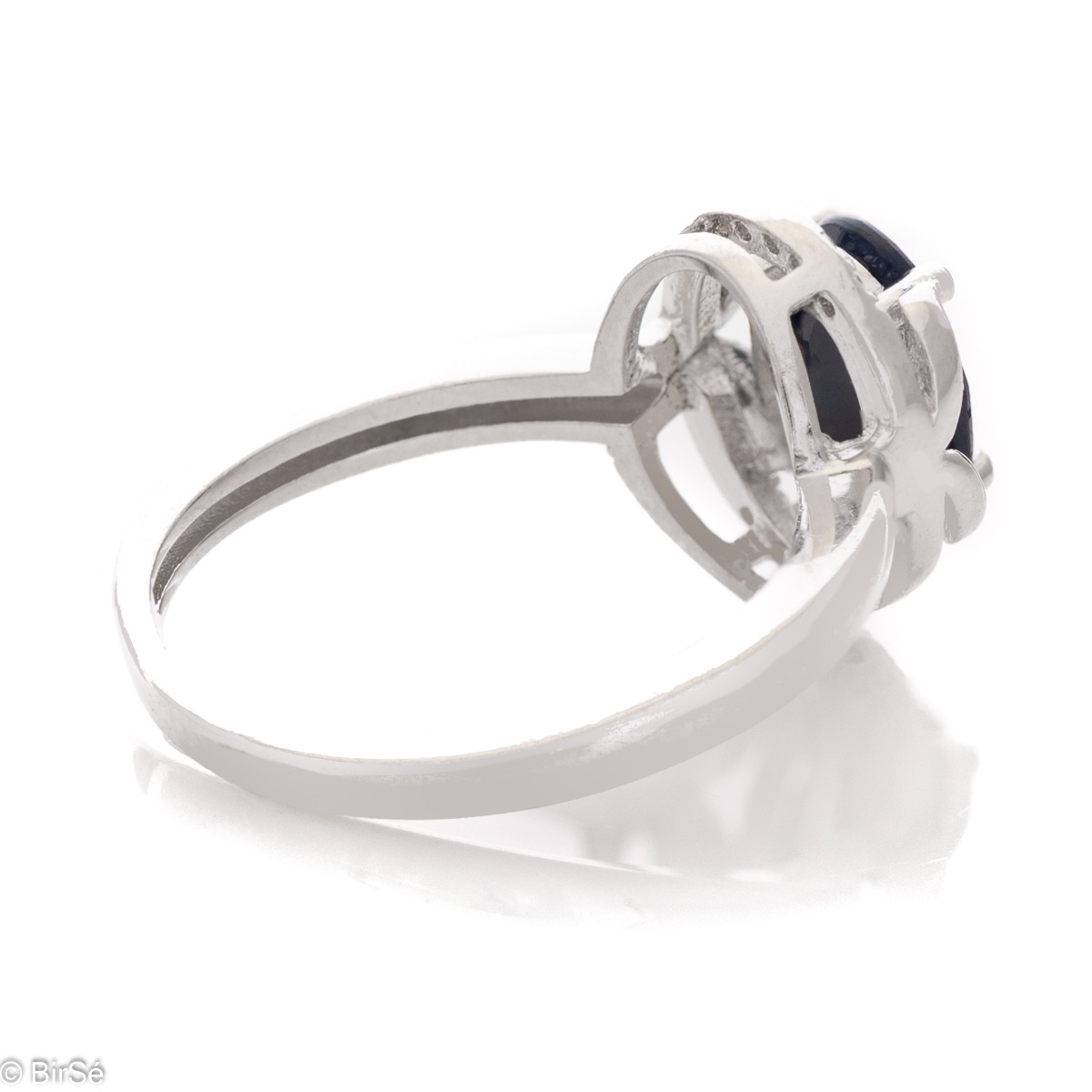 Silver ring - Natural Sapphire 1,00 ct.