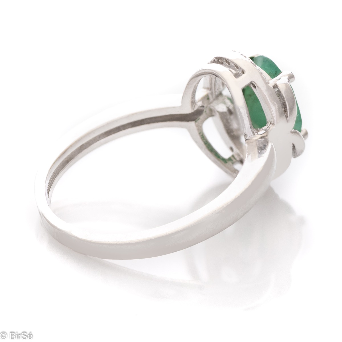 Silver Ring - Natural Emerald 0,85 ct.