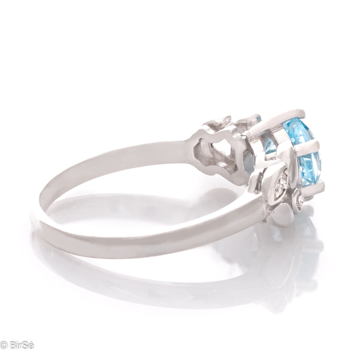 Silver ring Pineapple - Natural Blue Topaz 1,00 ct.