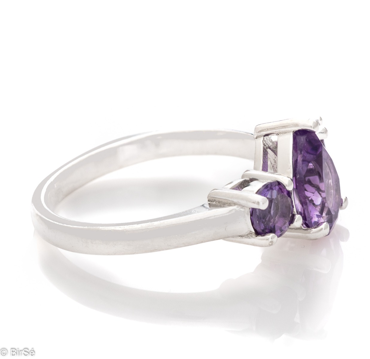 Silver ring - Natural Amethyst 1,25 ct.