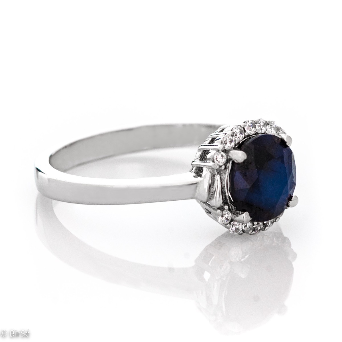 Silver ring - Natural Sapphire 2,25 ct.