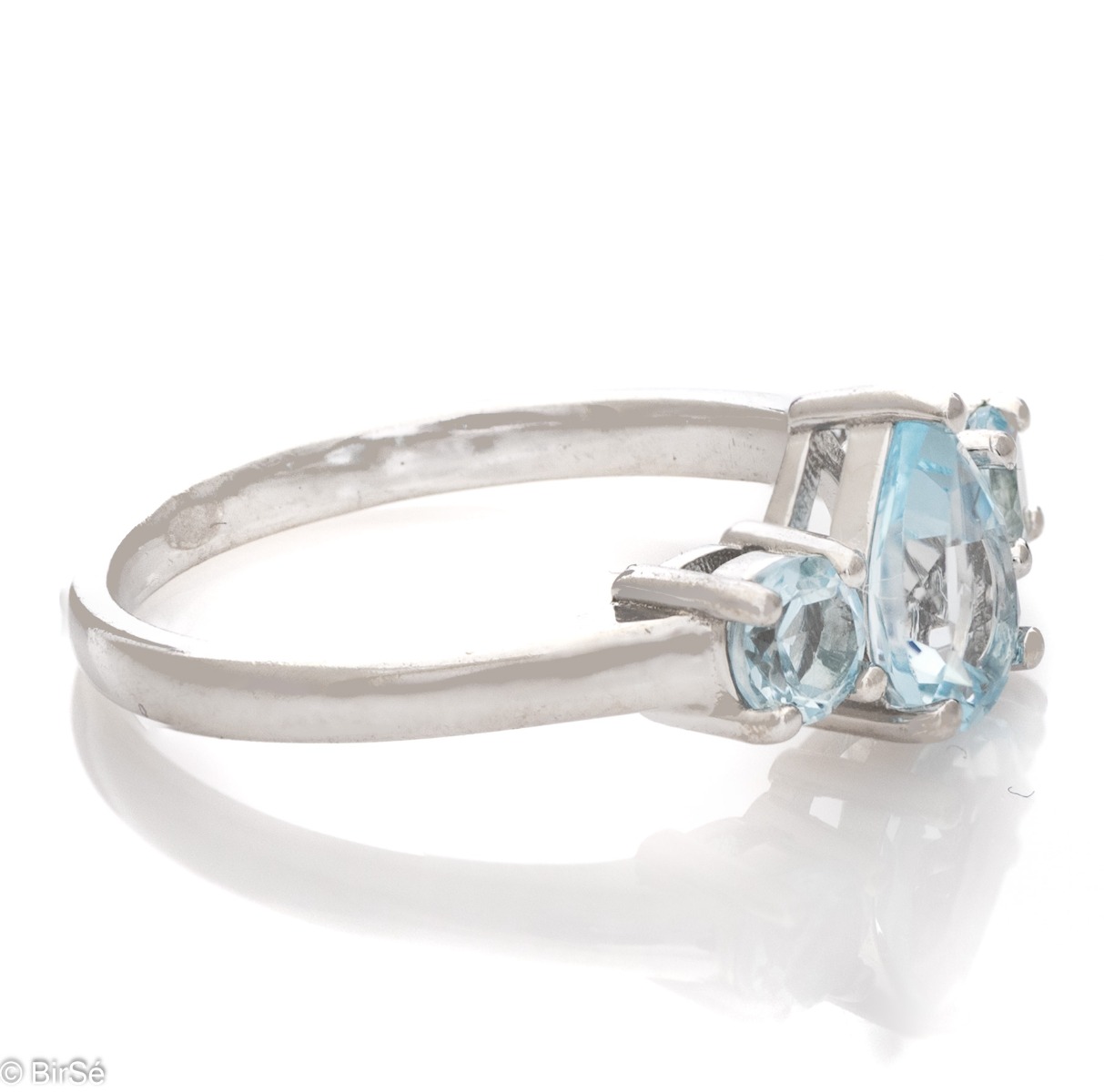 Silver Ring - Natural Blue Topaz 1,70 ct.