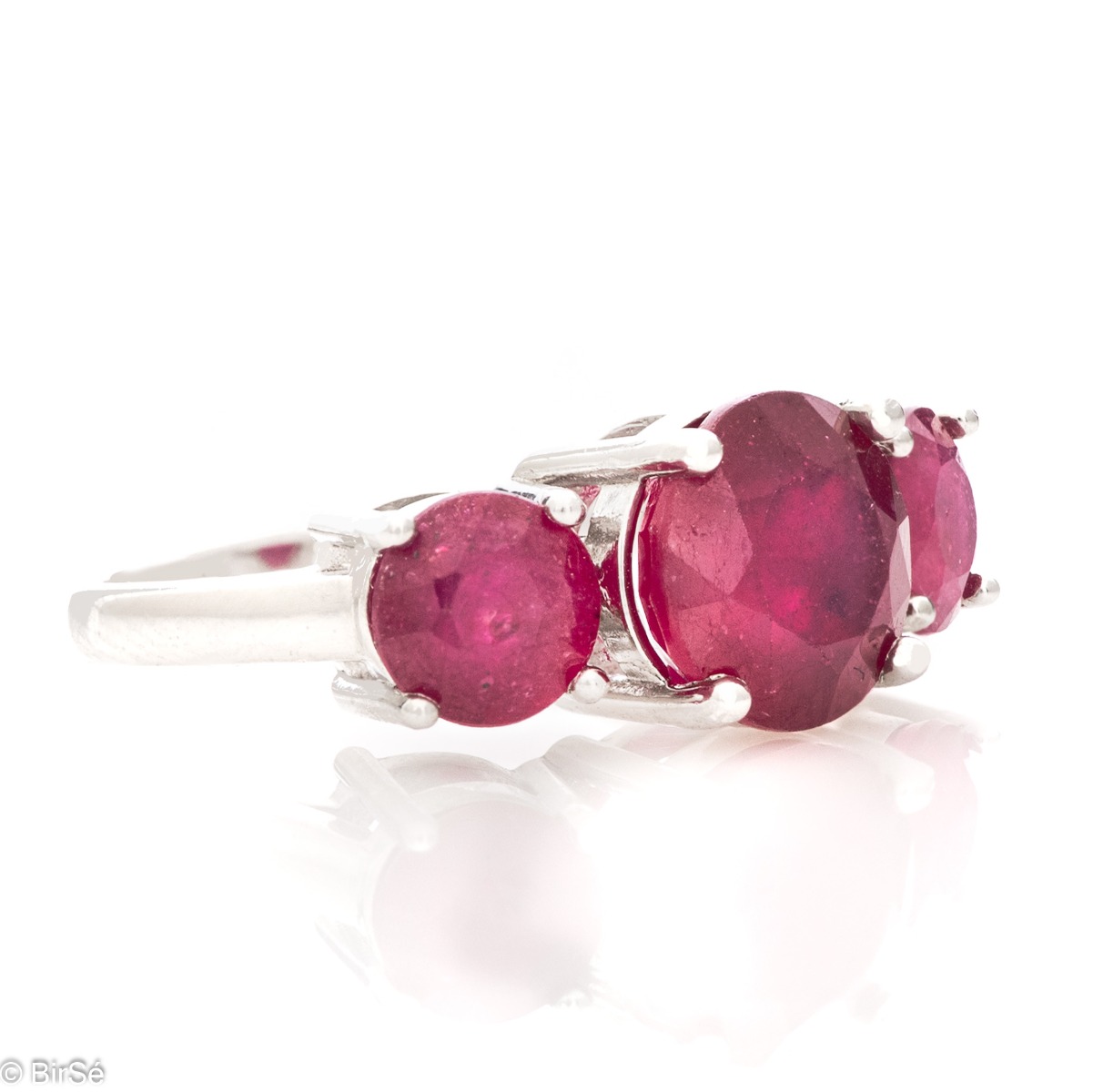 Silver Ring - Natural Ruby 5,10 ct.