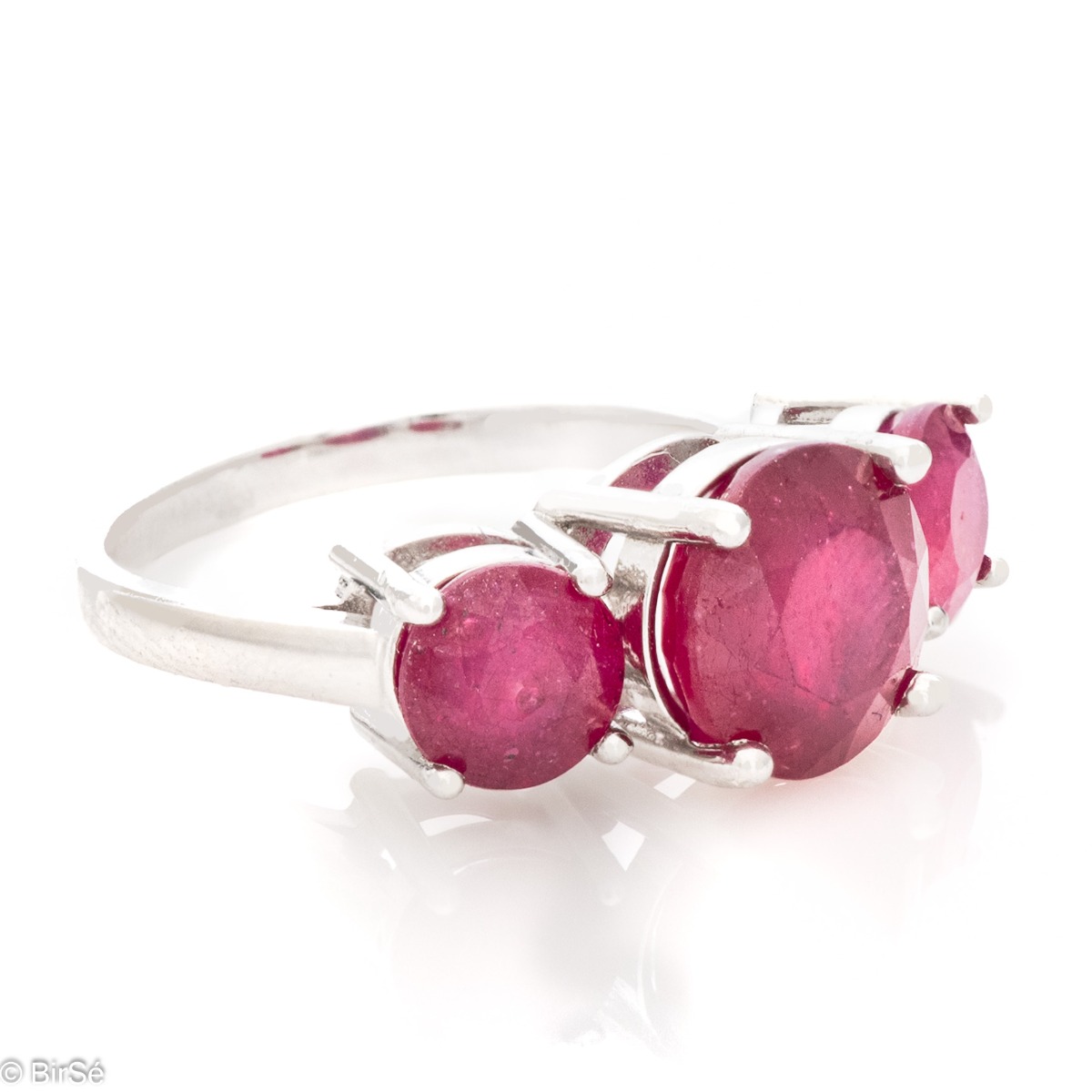 Silver Ring - Natural Ruby 5,10 ct.