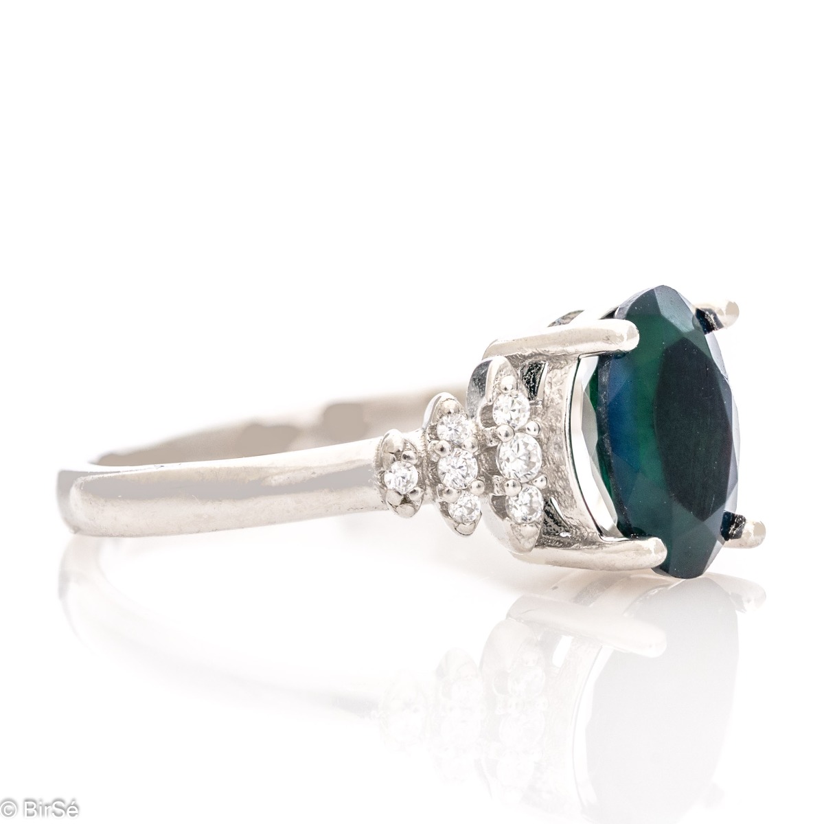 Silver Ring - Natural Black Opal 1,10 ct.