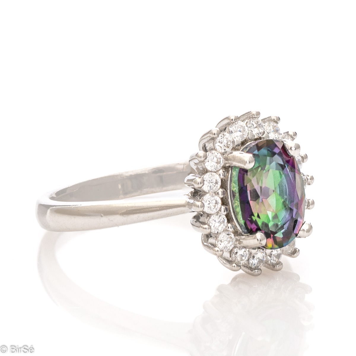 Silver Ring - Natural Mystic Topaz 1,60 ct.