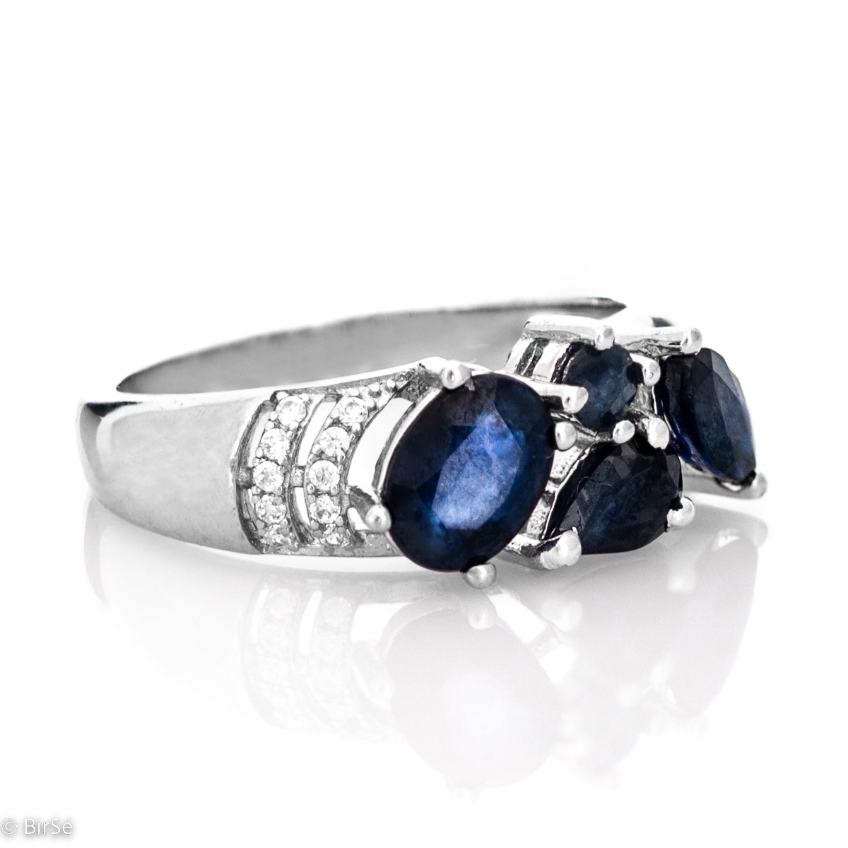 Silver ring - Natural Sapphire 1,80 ct.