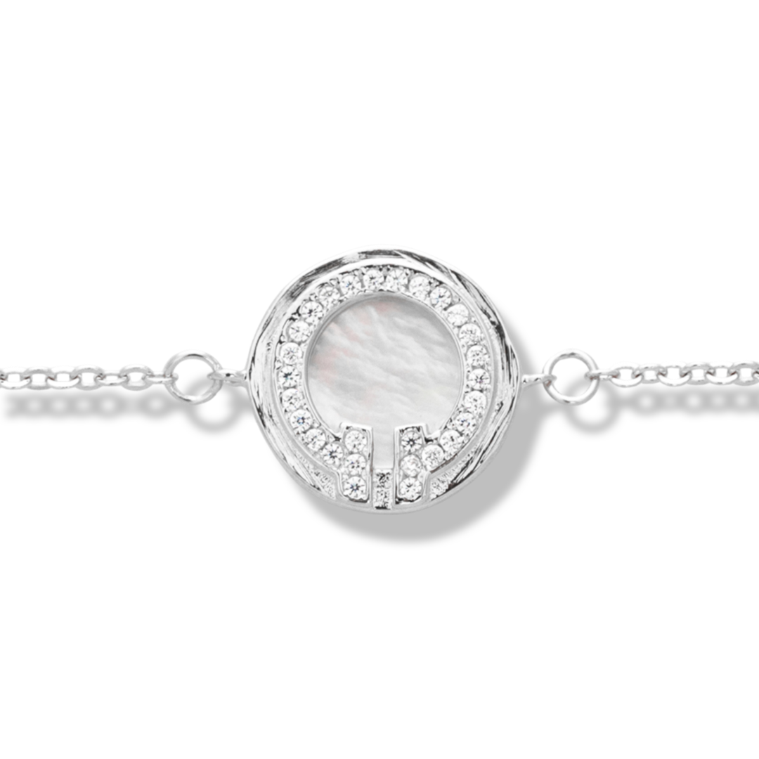 Silver Bracelet with Mother of Pearl