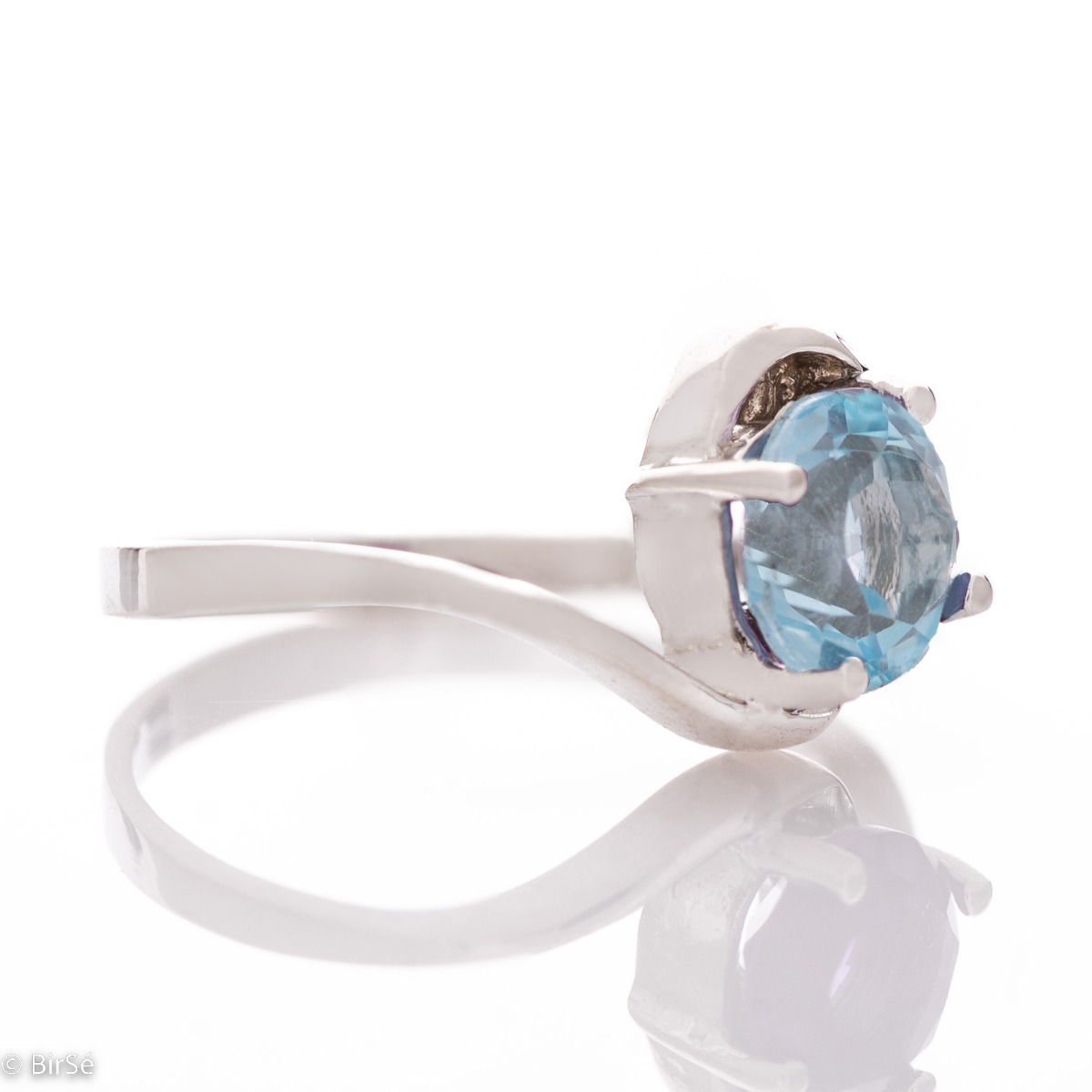 Silver Ring - Natural Blue Topaz 1,55 ct.