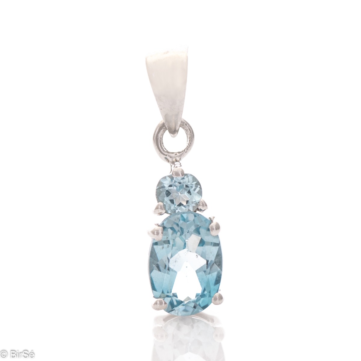 Silver pendant - Natural Blue Topaz 1,90 ct.